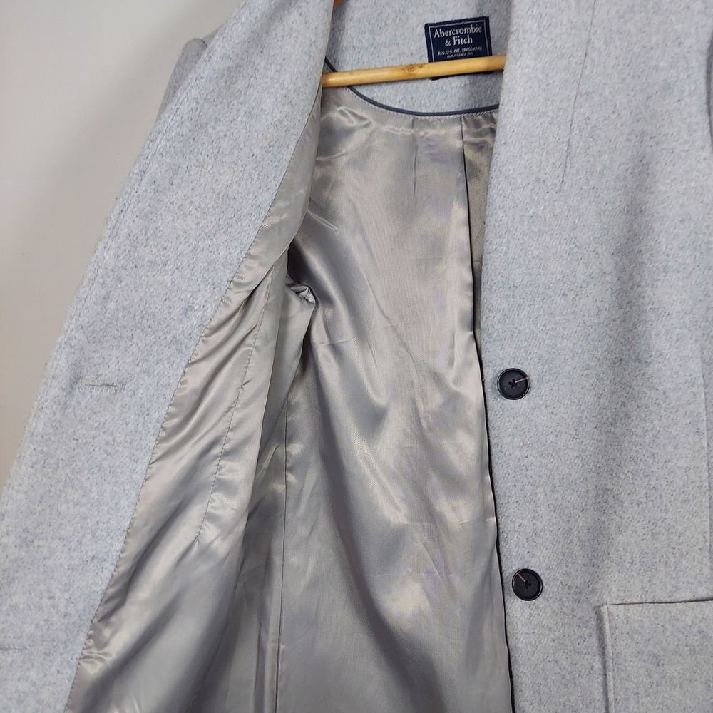 Abercrombie & Fitch Two Button Lined Winter Coat Light Gray XS - Picture 5 of 12